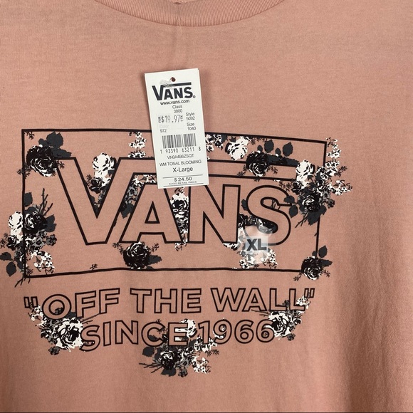 *SOLD* NWT Vans Off The Wall Dusty Rose Pink Graphic T-Shirt Size XL - Picture 4 of 7